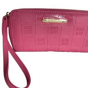 Brand New Steve Madden Wallet Zip Around Wristlet Raspberry Gold